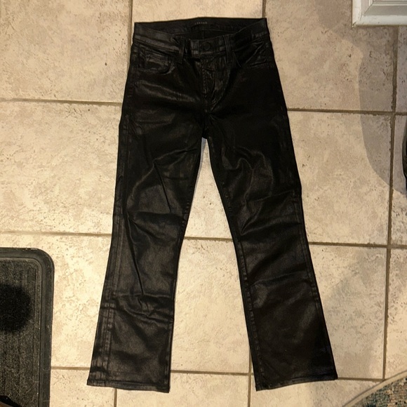 J Brand Selena Mid Rise Crop Boot (Size 26) in Coated Black - Picture 4 of 10